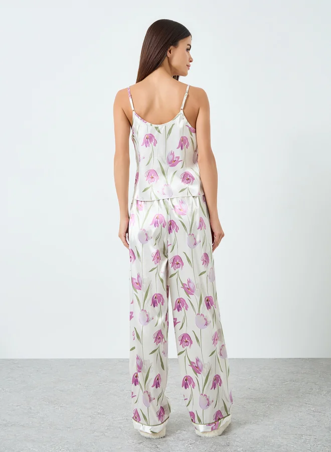 Take Two Multi Women Floral Printed Cami Top and Pyjama Set for Women | Best Price UAE